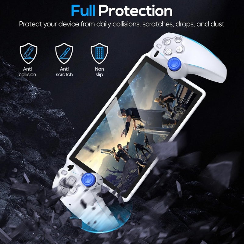 FYOUNG Protective Case for PlayStation Portal, Silicone Soft Grip Cover Case Protector with Full Protection and Non-Slip Thumb Grips Accessories Kit for PlayStation Remote Player (White) - Image 2